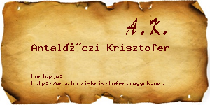 Antalóczi Krisztofer névjegykártya